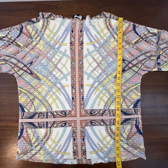 Kriss Sweden Art to Wear Top XL Textured Abstract Artsy 3D Stretch Unique Eco - Picture 8 of 11